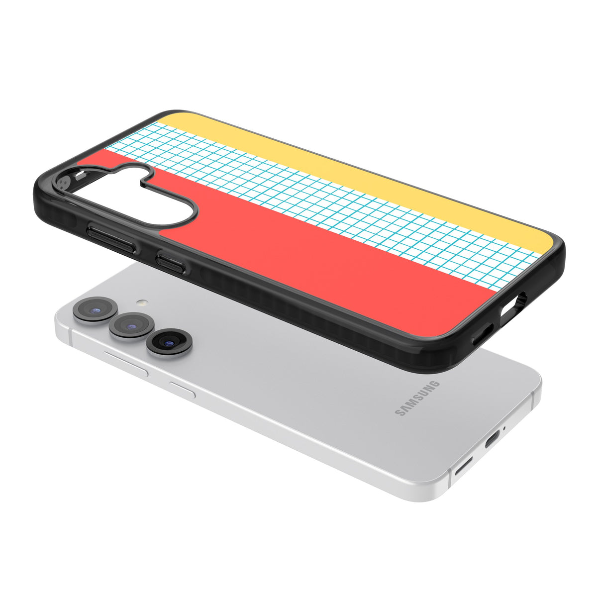 Bauhaus Block Samsung S25 / Samsung S25 Plus / Samsung S26 / Samsung S26 Plus Impact Black Phone Case angled