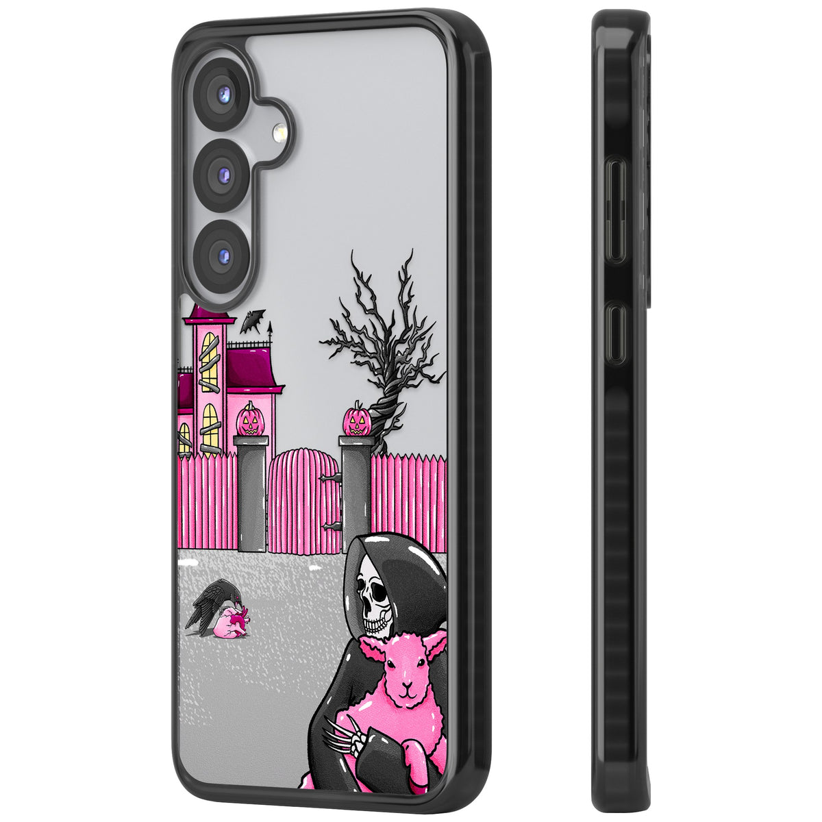 Pink Requiem Samsung S25 / Samsung S25 Plus / Samsung S26 / Samsung S26 Plus Impact Black Phone Case side