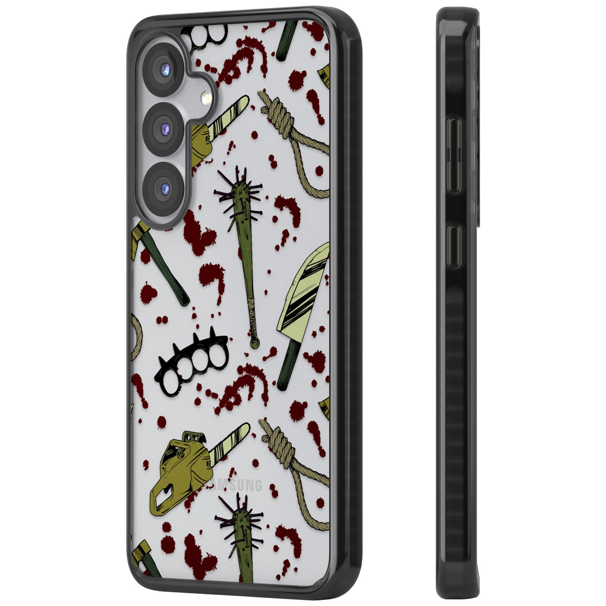 Movie Massacre Samsung S25 / Samsung S25 Plus / Samsung S26 / Samsung S26 Plus Impact Black Phone Case side
