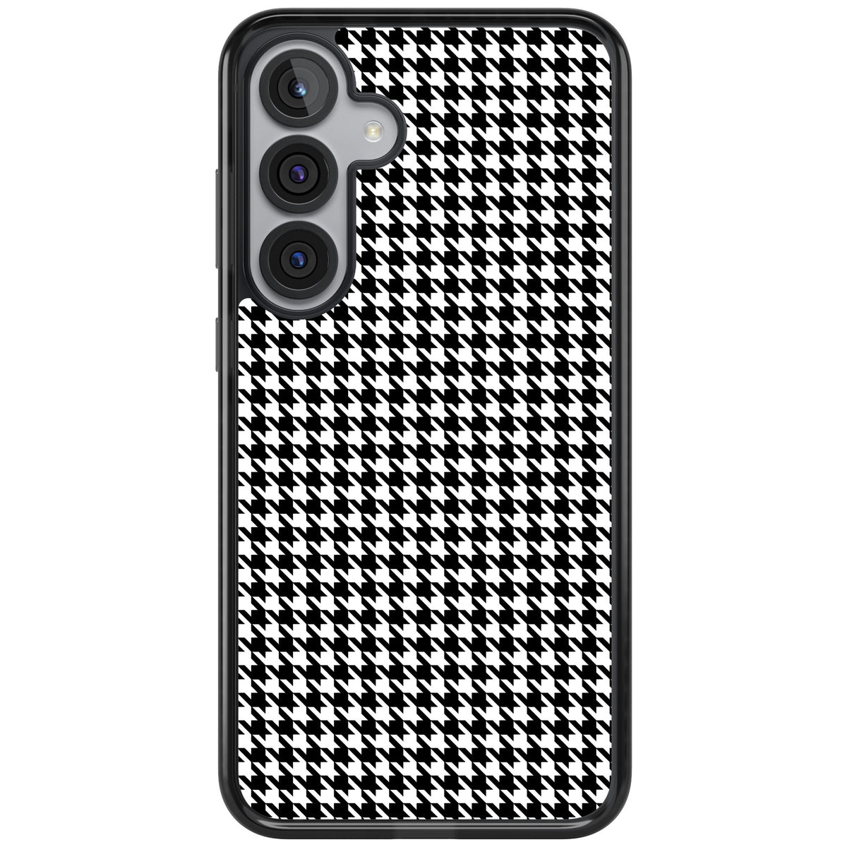 Black Houndstooth Pattern Samsung S25 Plus / Samsung S26 / Samsung S26 Plus Impact Black Phone Case front