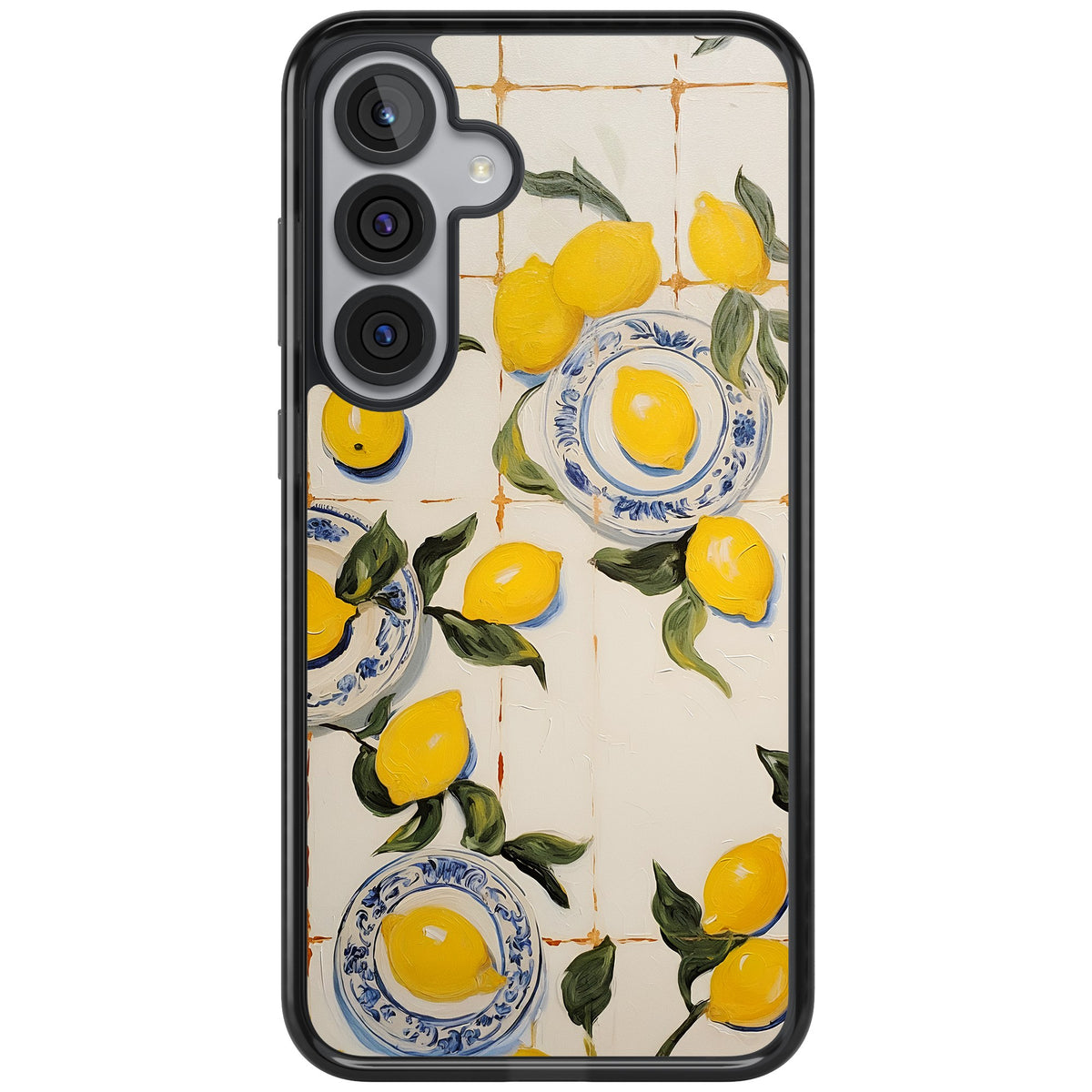 Lemons & Porcelain Samsung S25 Plus / Samsung S26 / Samsung S26 Plus Impact Black Phone Case front
