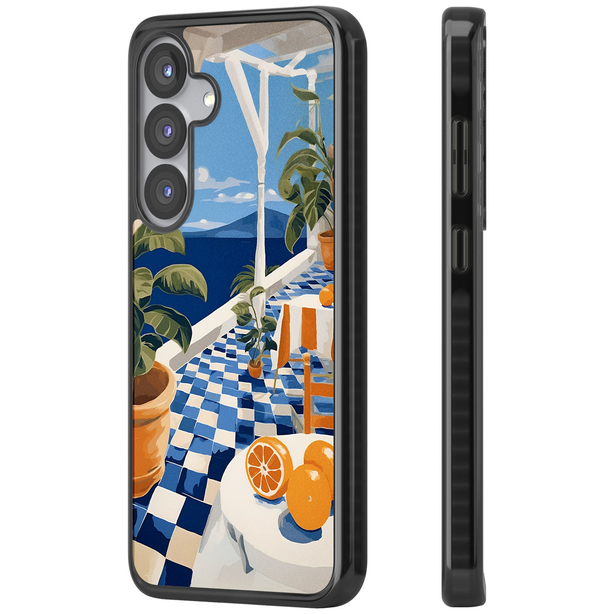 Greek Balcony Samsung S25 / Samsung S25 Plus / Samsung S26 / Samsung S26 Plus Impact Black Phone Case side