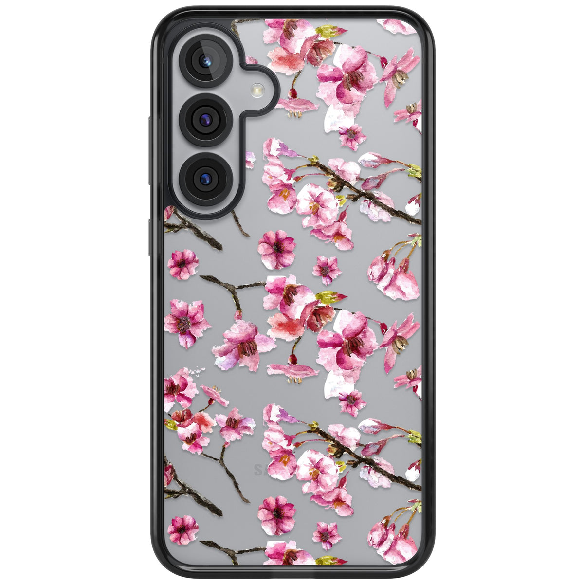 Sakura Bloom Samsung S25 Plus / Samsung S26 / Samsung S26 Plus Impact Black Phone Case front