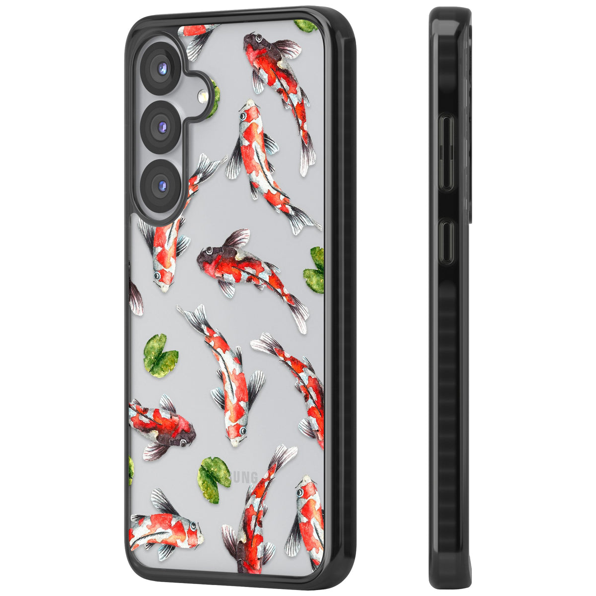Koi Fish In Watercolour Samsung S25 / Samsung S25 Plus / Samsung S26 / Samsung S26 Plus Impact Black Phone Case side
