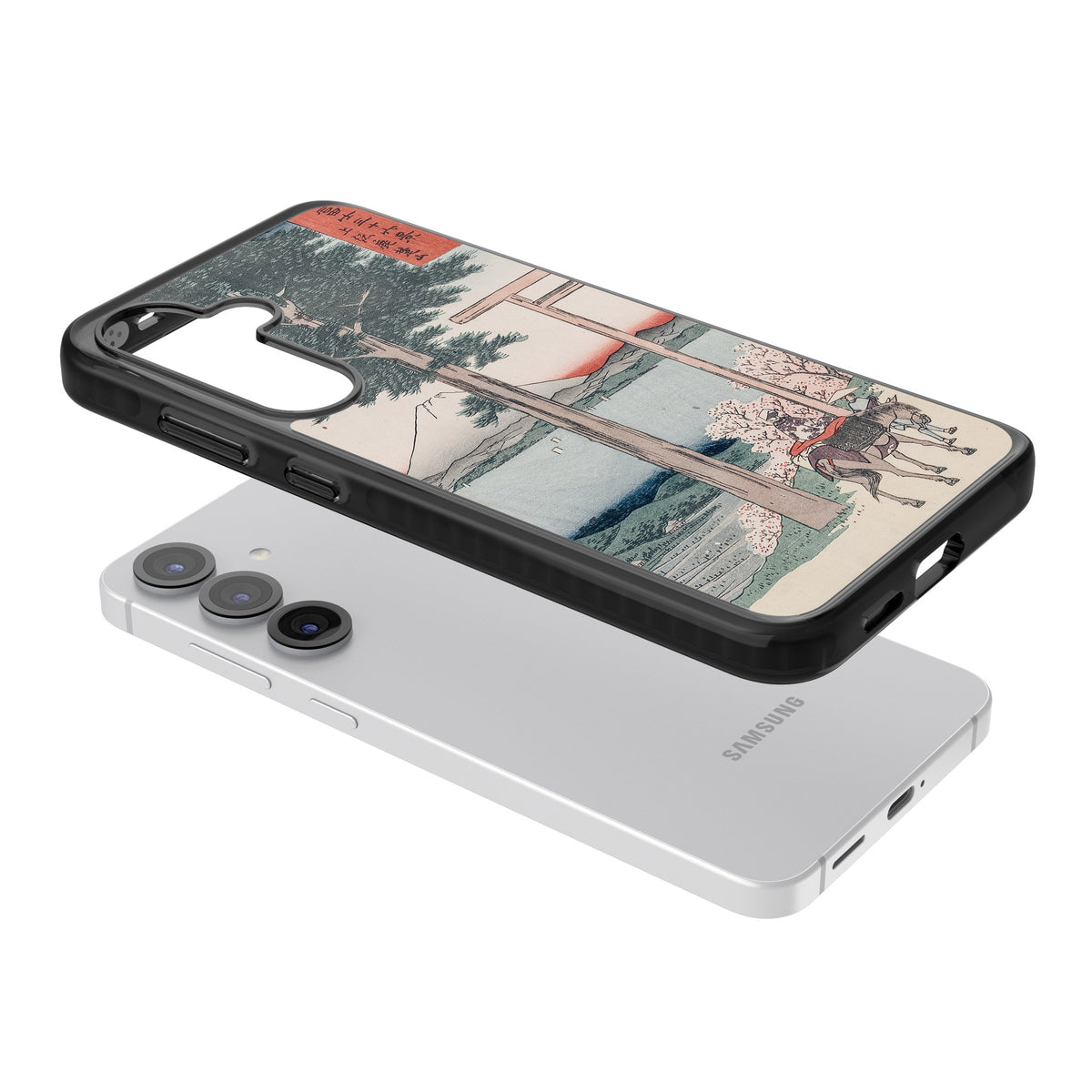 Gates To Mt. Fuji Samsung S25 / Samsung S25 Plus / Samsung S26 / Samsung S26 Plus Impact Black Phone Case angled