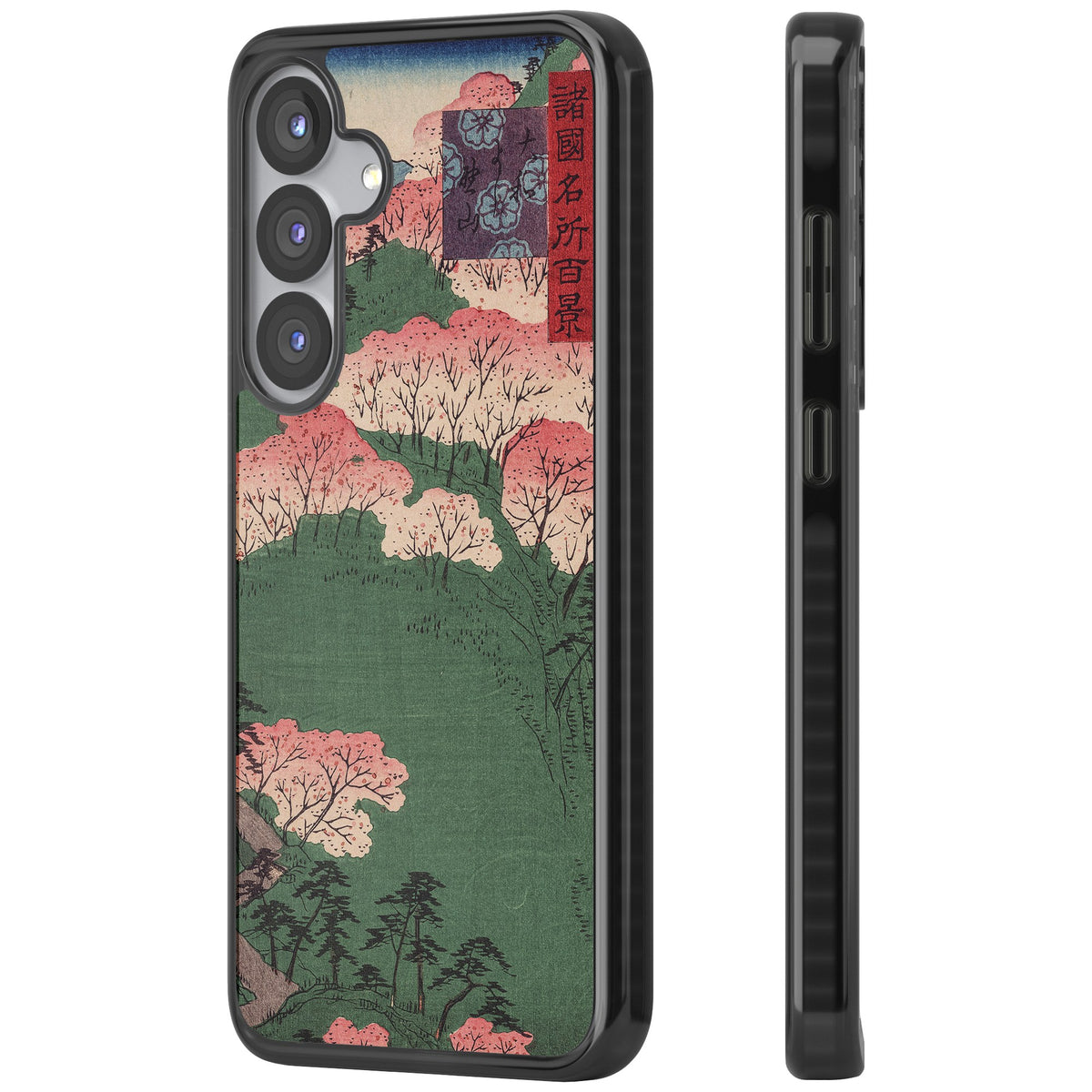 Japanese Cherry Blossom Forest Samsung S25 / Samsung S25 Plus / Samsung S26 / Samsung S26 Plus Impact Black Phone Case side
