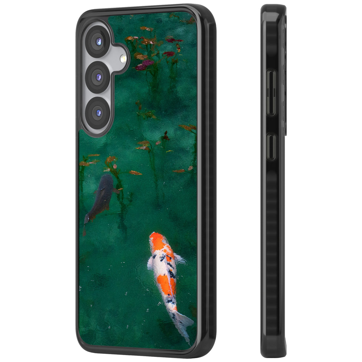 Koi Fish Samsung S25 / Samsung S25 Plus / Samsung S26 / Samsung S26 Plus Impact Black Phone Case side