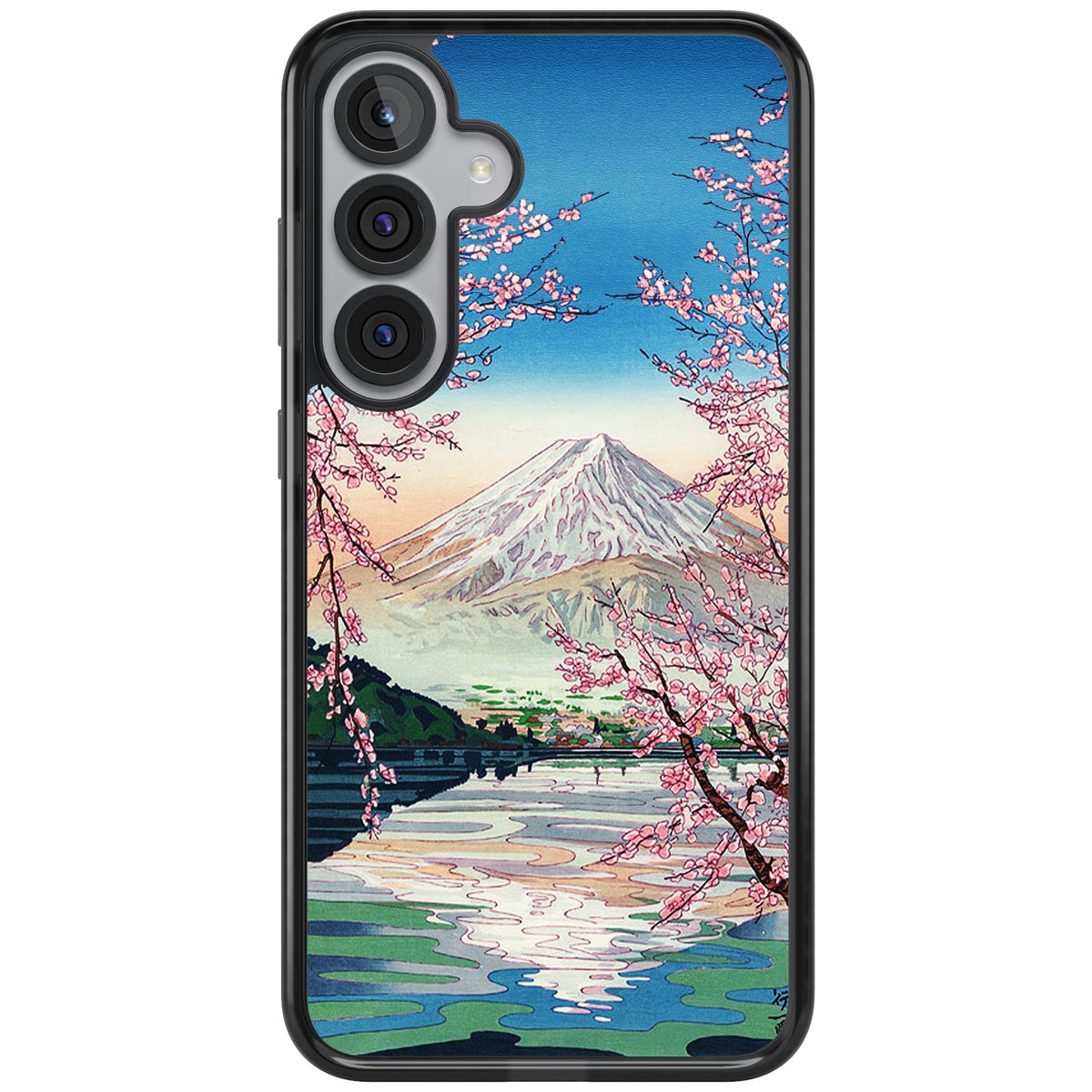 Mt Fuji From Lake Kawaguchi Samsung S25 Plus / Samsung S26 / Samsung S26 Plus Impact Black Phone Case front