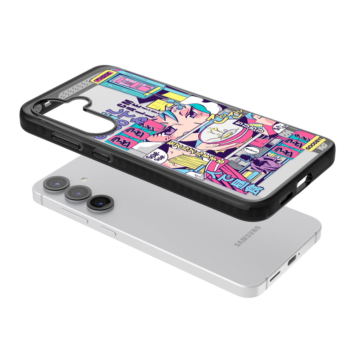 Electric Osaka Samsung S25 / Samsung S25 Plus / Samsung S26 / Samsung S26 Plus Impact Black Phone Case angled