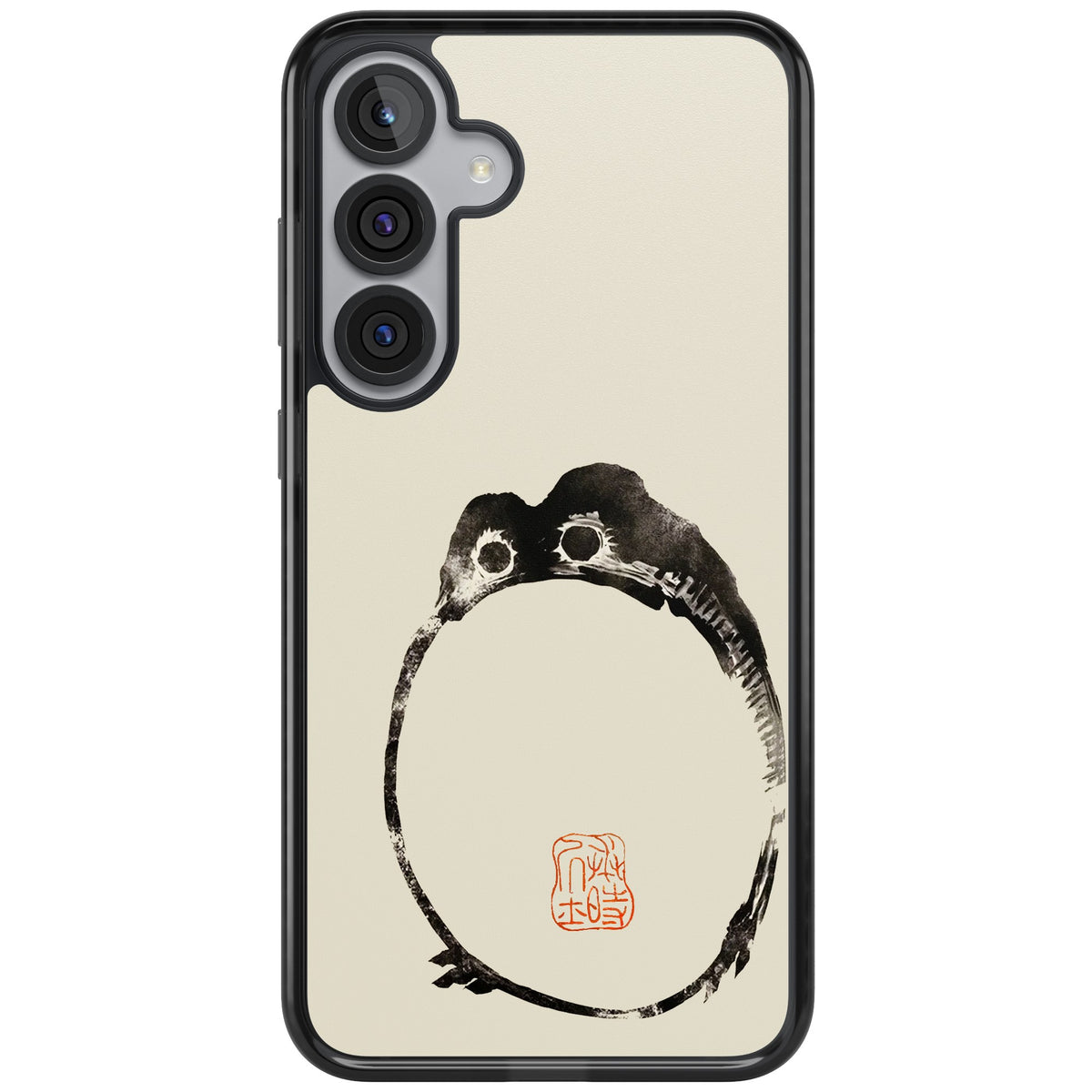 Matsumoto Hoji Round Frog Samsung S25 Plus / Samsung S26 / Samsung S26 Plus Impact Black Phone Case front
