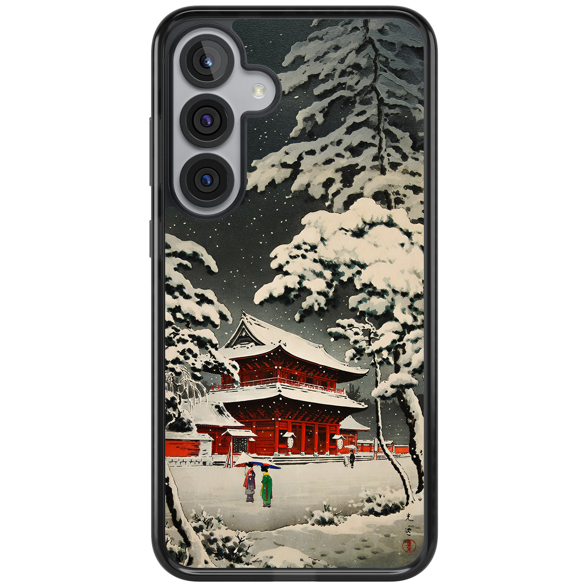 Snow at Shiha Park, Tokyo Samsung S25 Plus / Samsung S26 / Samsung S26 Plus Impact Black Phone Case front