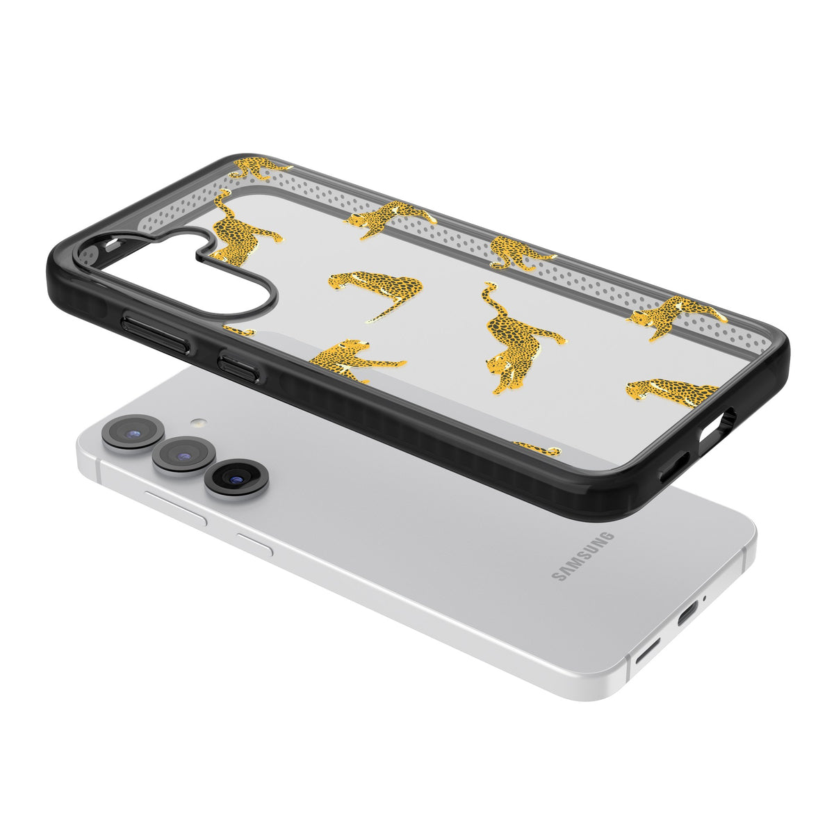 Wild Amber Samsung S25 / Samsung S25 Plus / Samsung S26 / Samsung S26 Plus Impact Black Phone Case angled