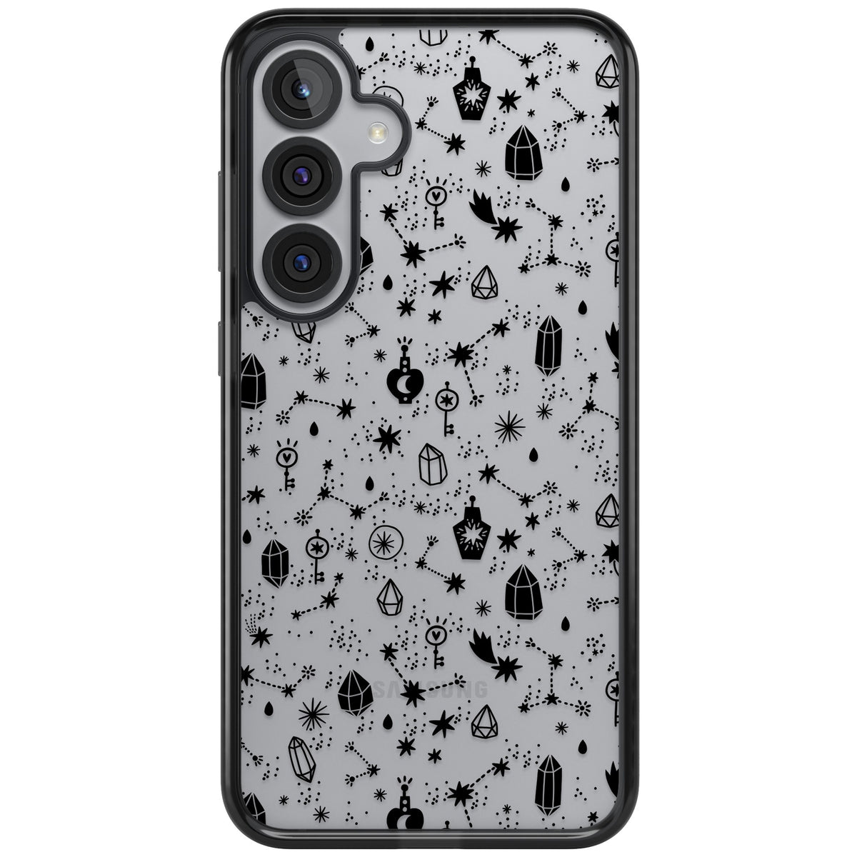Black Cosmic Crystal Samsung S25 Plus / Samsung S26 / Samsung S26 Plus Impact Black Phone Case front