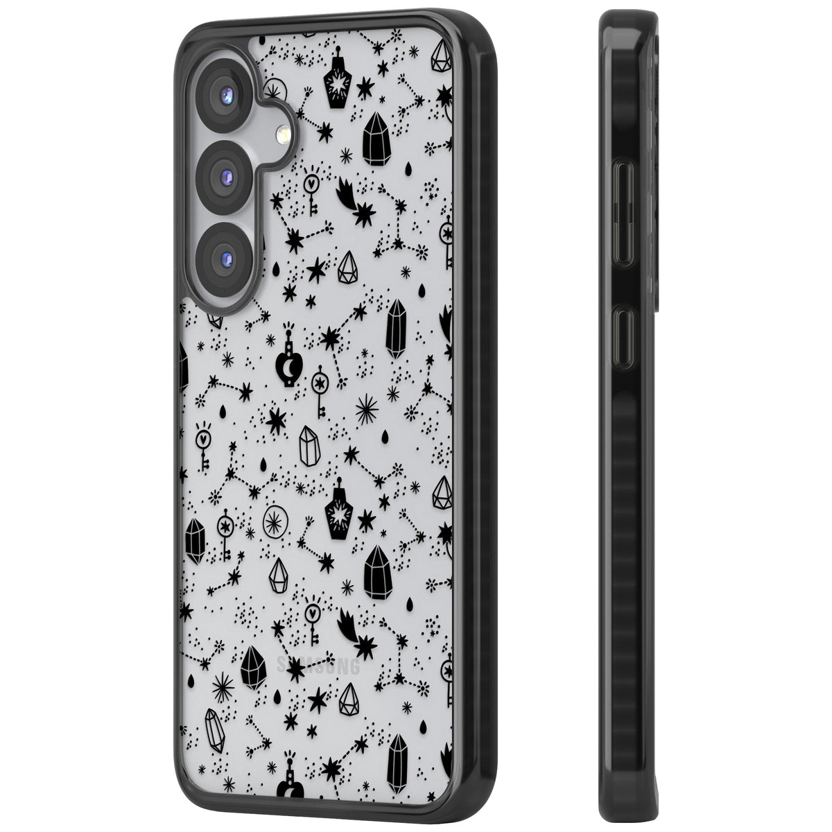 Black Cosmic Crystal Samsung S25 / Samsung S25 Plus / Samsung S26 / Samsung S26 Plus Impact Black Phone Case side