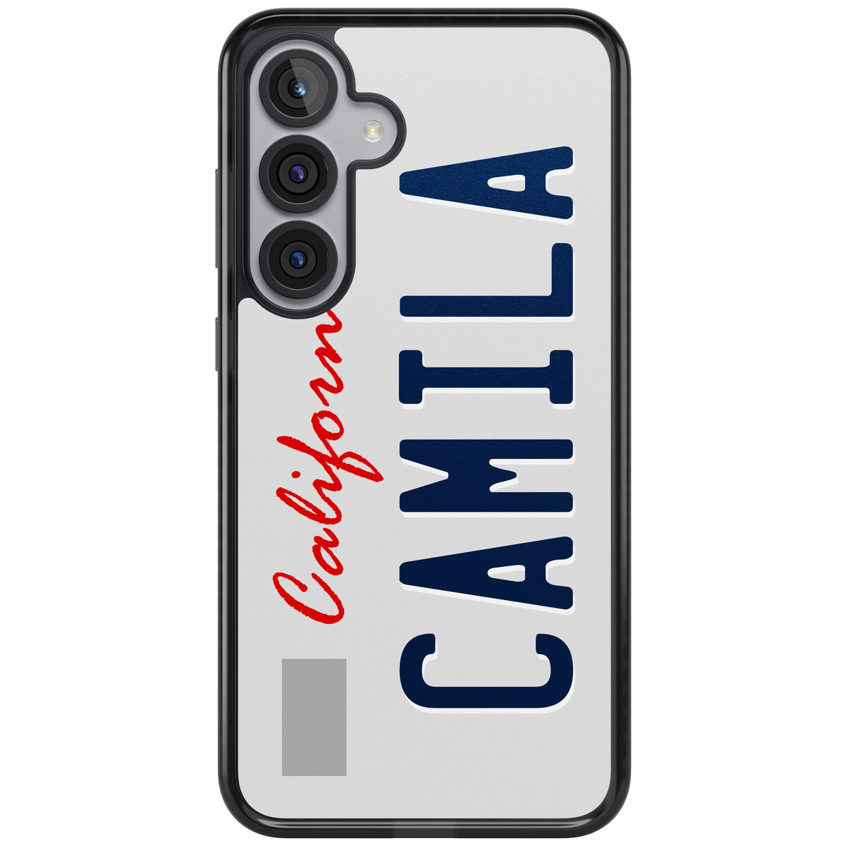 Personalised California License Plate Samsung S25 Plus / Samsung S26 / Samsung S26 Plus Impact Black Phone Case front