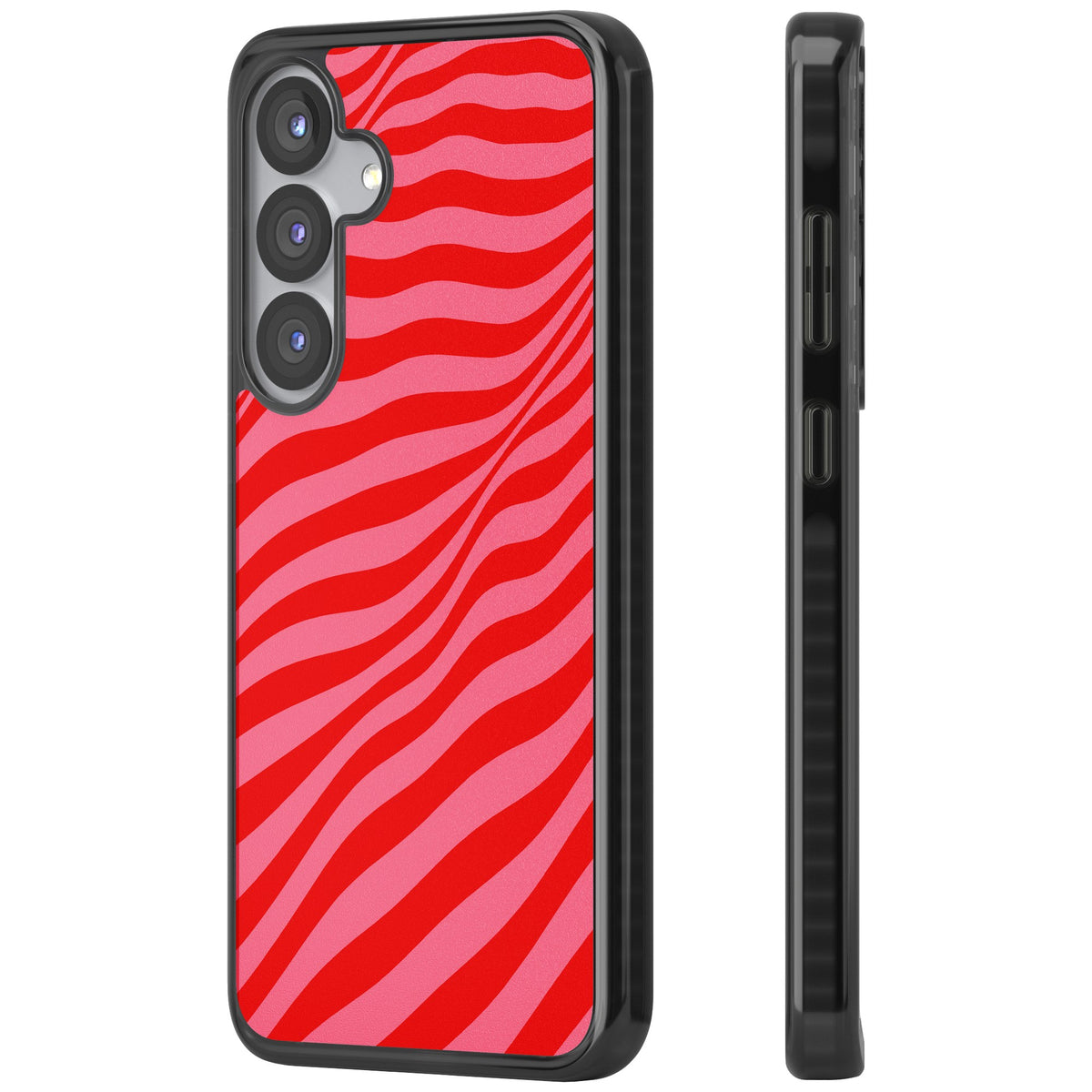 Raspberry Ripple Samsung S25 / Samsung S25 Plus / Samsung S26 / Samsung S26 Plus Impact Black Phone Case side