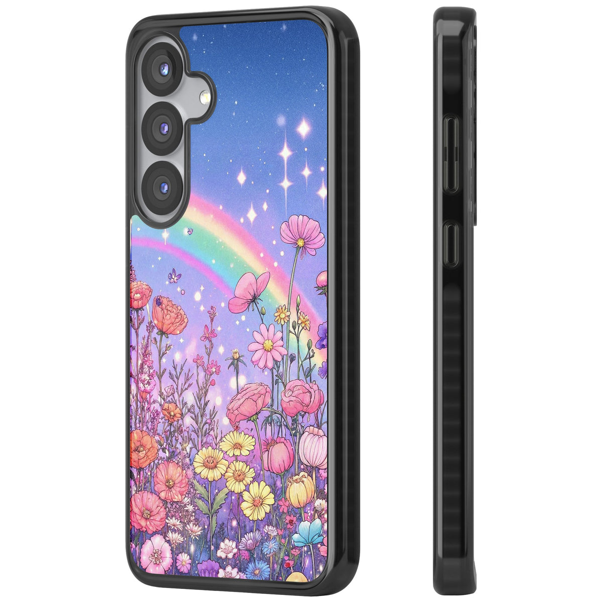Magical Meadow Samsung S25 / Samsung S25 Plus / Samsung S26 / Samsung S26 Plus Impact Black Phone Case side