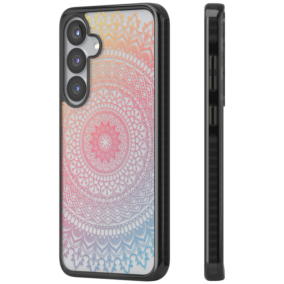 Pastel Mandala Samsung S25 / Samsung S25 Plus / Samsung S26 / Samsung S26 Plus Impact Black Phone Case side