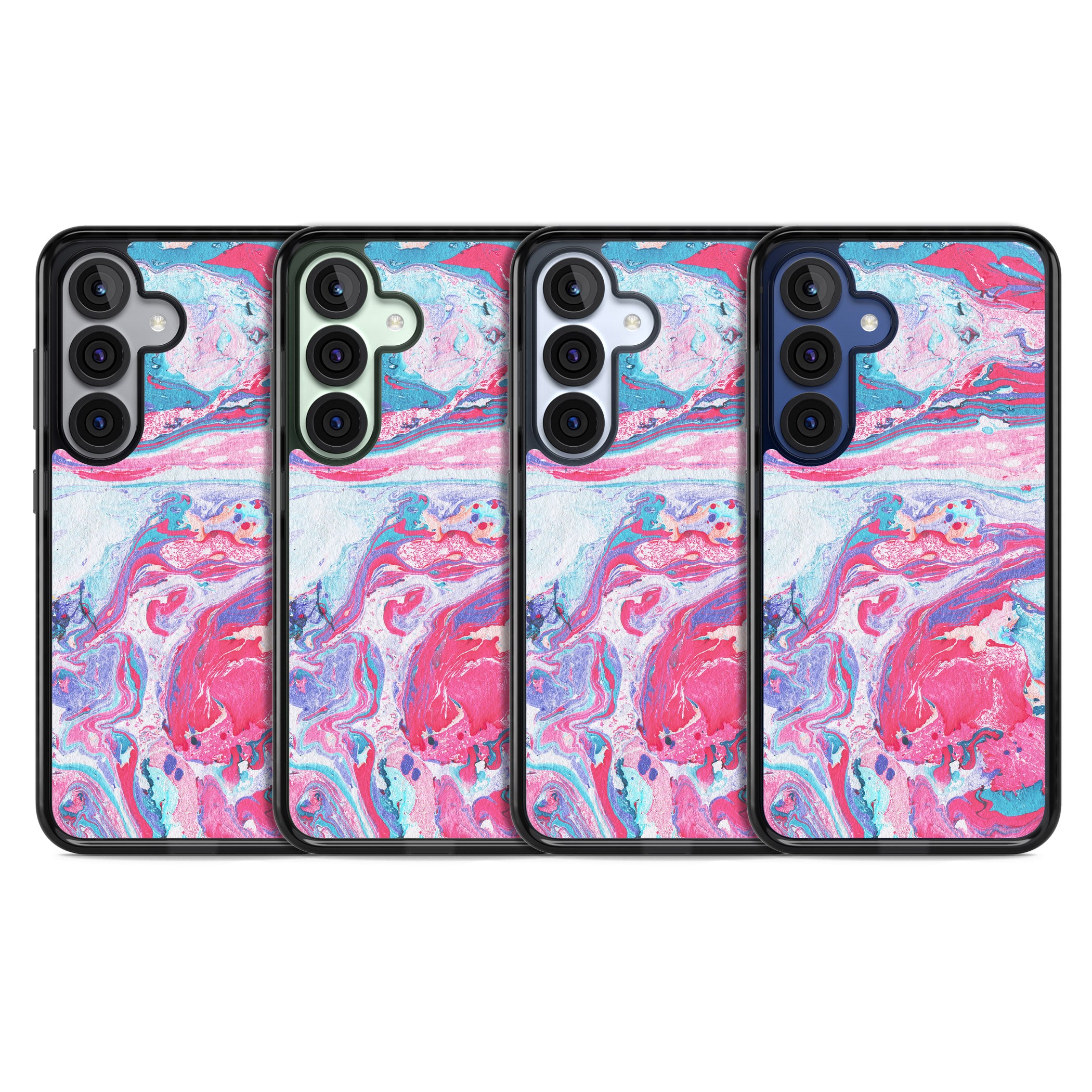 Pink, Blue & Purple Marbled Paper Pattern