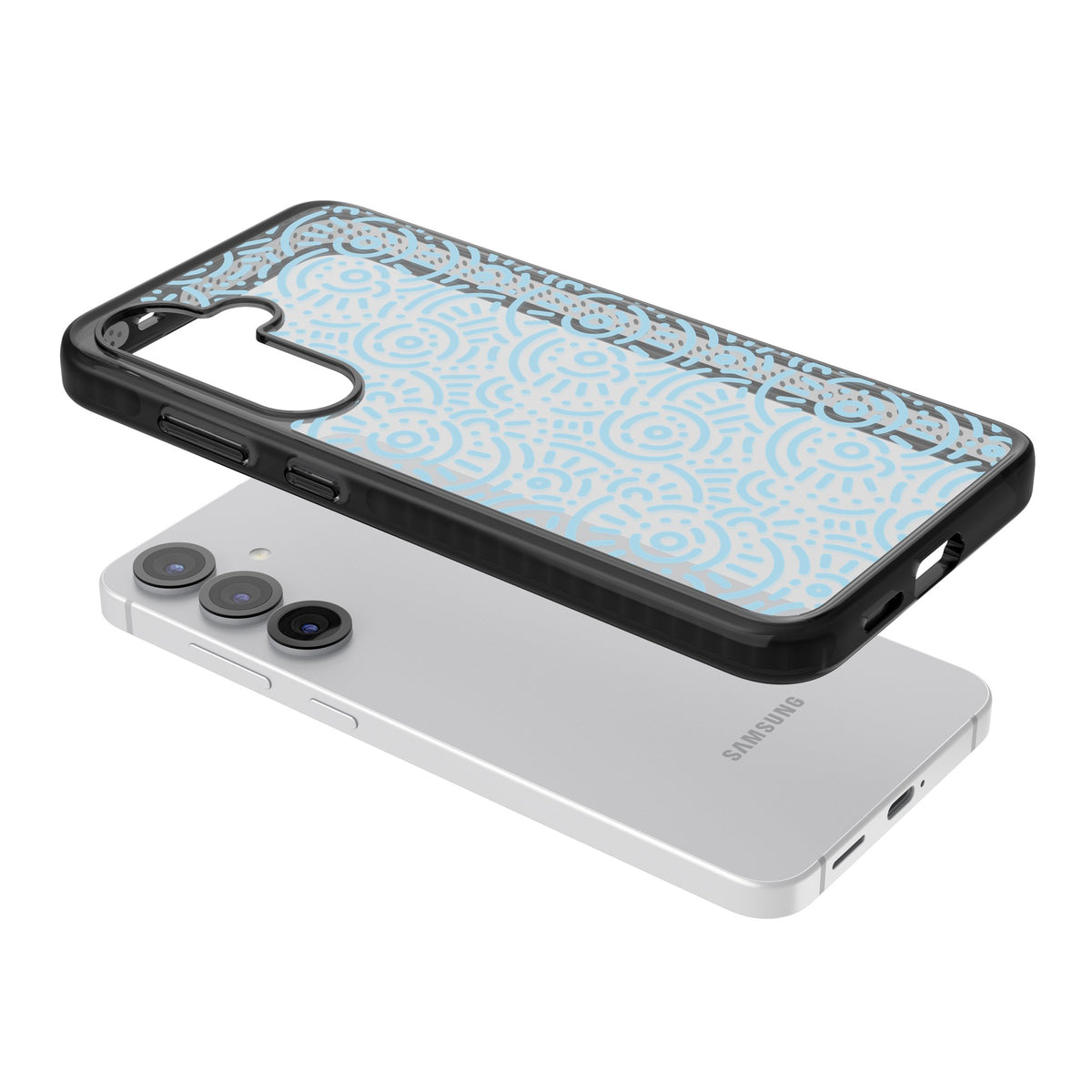 Memphis Sky Samsung S25 / Samsung S25 Plus / Samsung S26 / Samsung S26 Plus Impact Black Phone Case angled