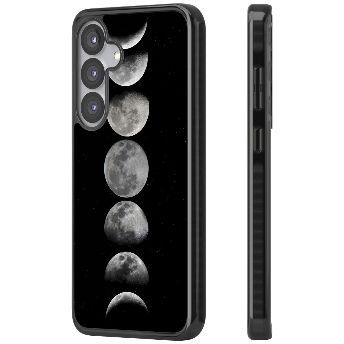 Phases Of The Moon Samsung S25 / Samsung S25 Plus / Samsung S26 / Samsung S26 Plus Impact Black Phone Case side