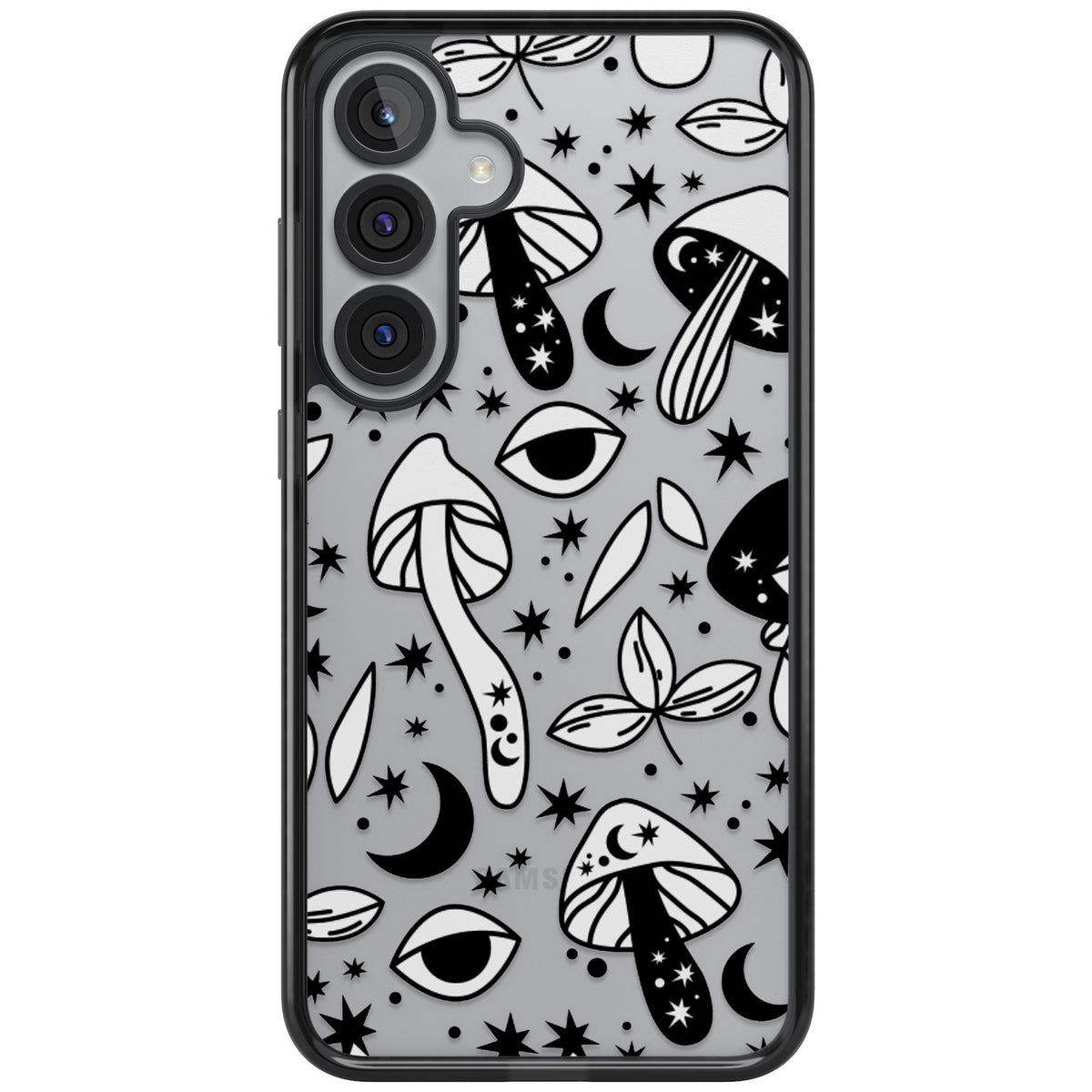 Mystic Mushrooms Pattern Samsung S25 Plus / Samsung S26 / Samsung S26 Plus Impact Black Phone Case front