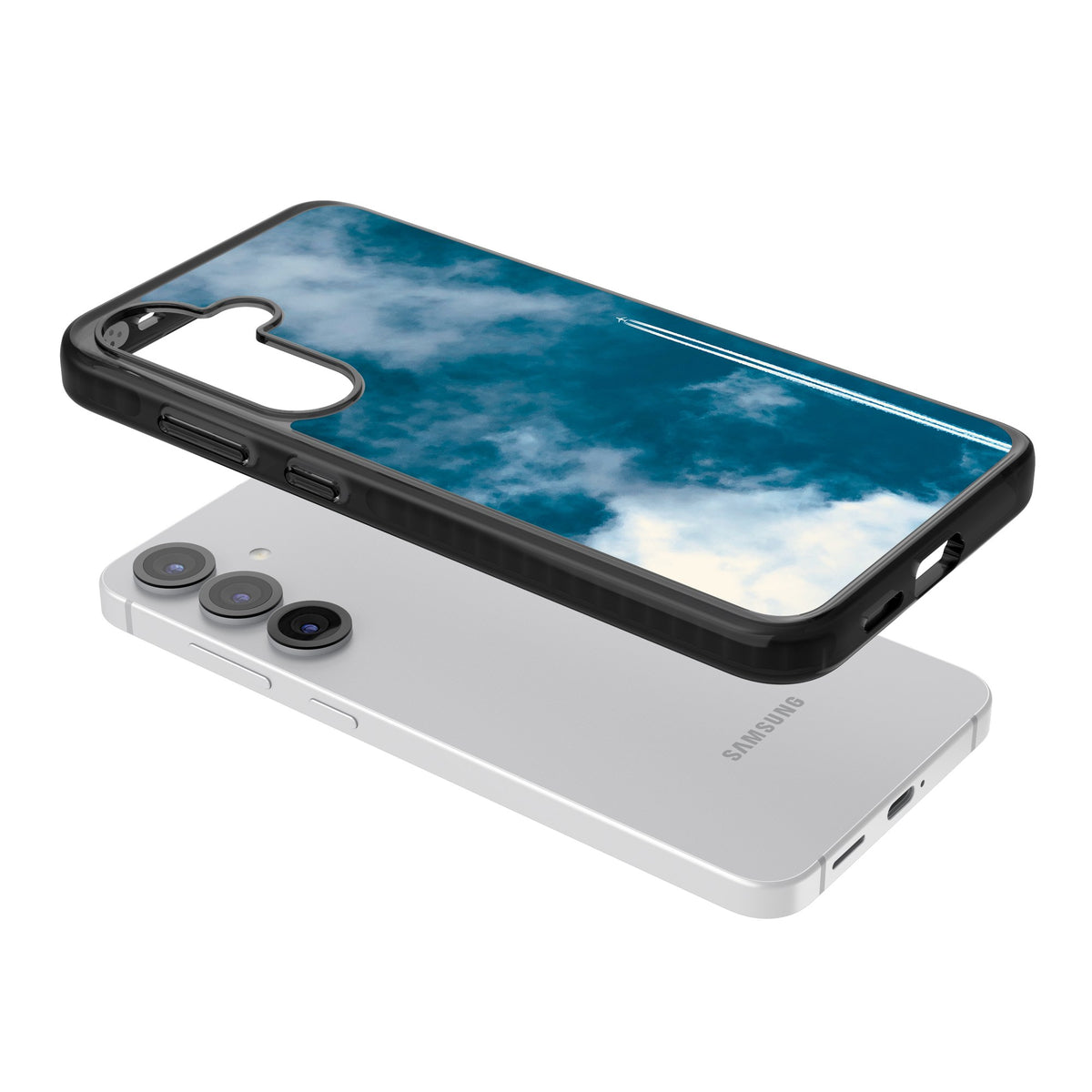 Sky Trail Samsung S25 / Samsung S25 Plus / Samsung S26 / Samsung S26 Plus Impact Black Phone Case angled
