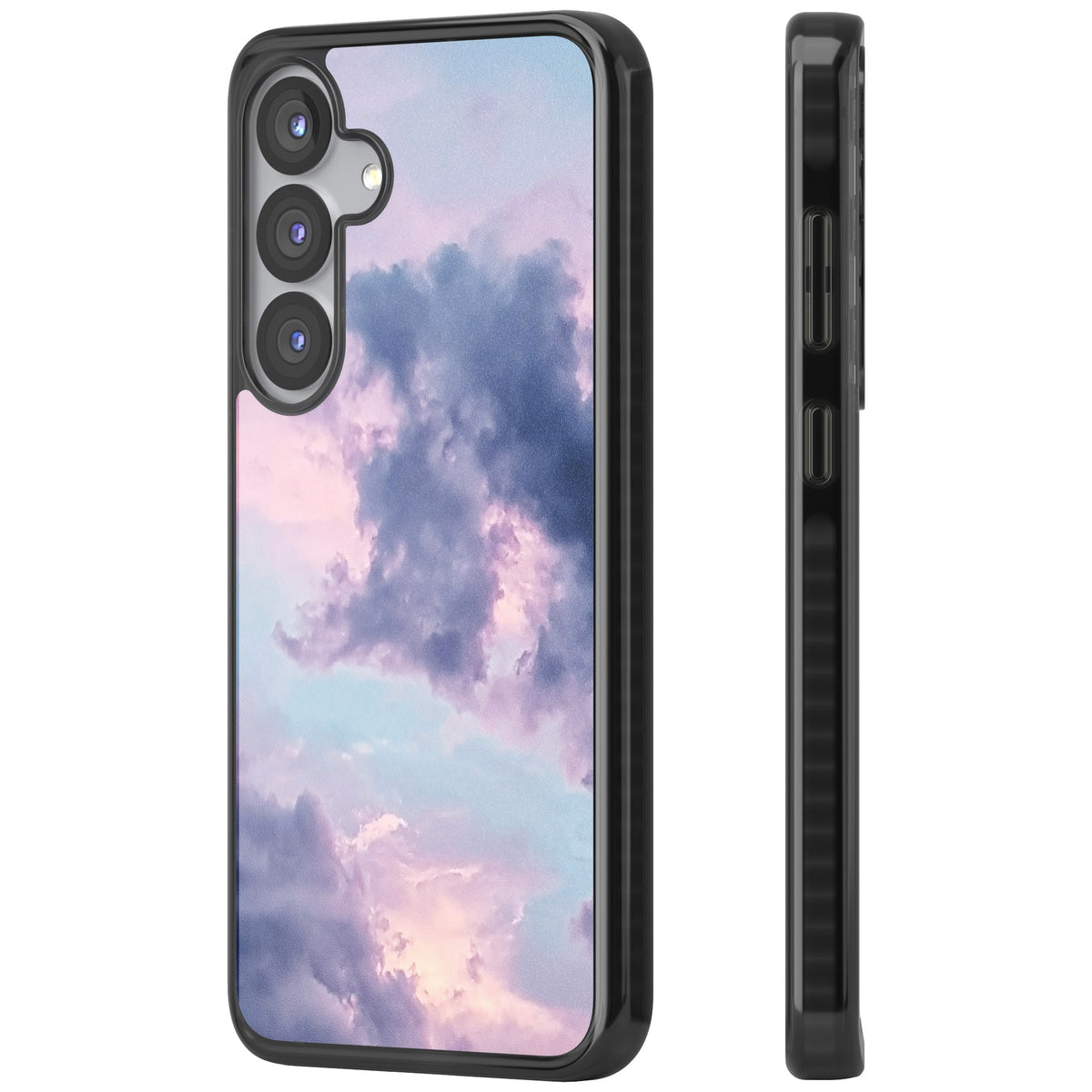 Lavender Clouds Samsung S25 / Samsung S25 Plus / Samsung S26 / Samsung S26 Plus Impact Black Phone Case side