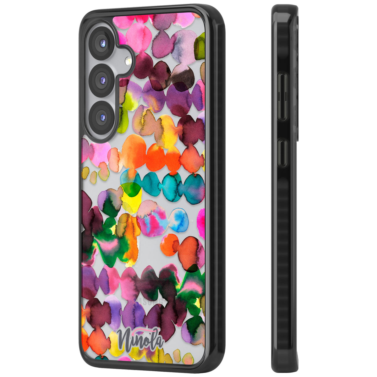 Ink Splash Hues Samsung S25 / Samsung S25 Plus / Samsung S26 / Samsung S26 Plus Impact Black Phone Case side