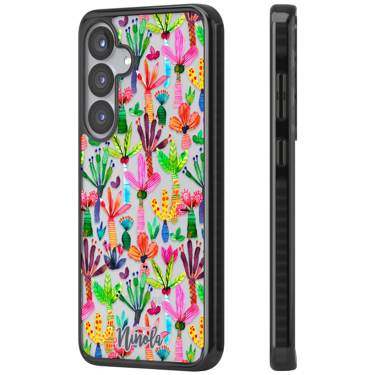 Tropical Botanical Samsung S25 / Samsung S25 Plus / Samsung S26 / Samsung S26 Plus Impact Black Phone Case side
