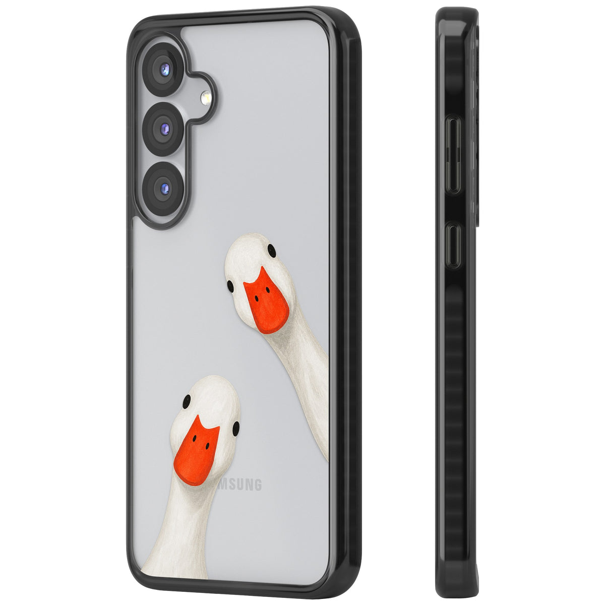Nosy Ducks Samsung S25 / Samsung S25 Plus / Samsung S26 / Samsung S26 Plus Impact Black Phone Case side