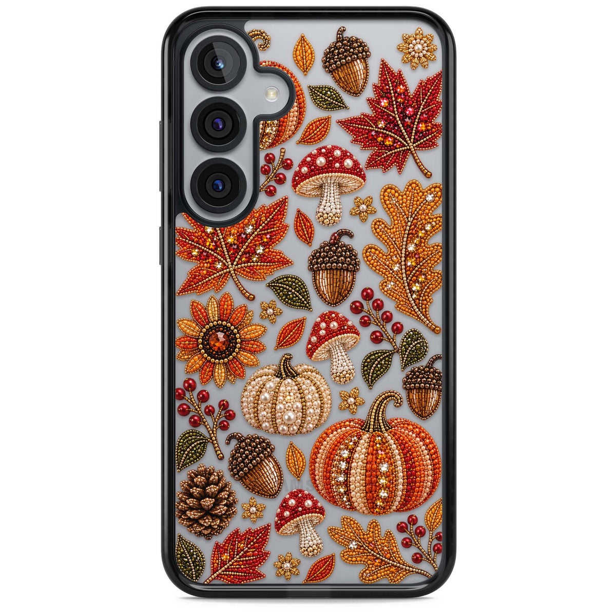 Beaded Autumn iPhone case | Black Impact case for Samsung Galaxy S25, Samsung Galaxy S25 Plus