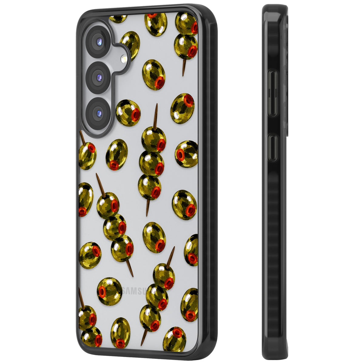 Painted Olives Samsung S25 / Samsung S25 Plus / Samsung S26 / Samsung S26 Plus Impact Black Phone Case side