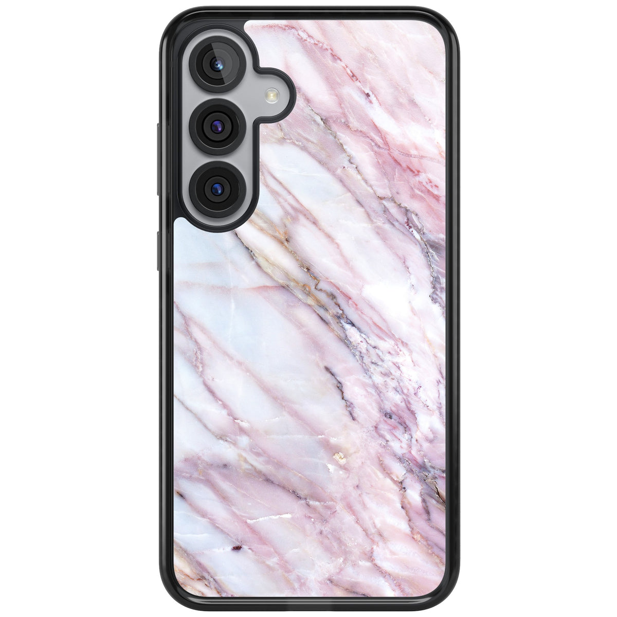 Blush Marble Glow Samsung S25 Plus / Samsung S26 / Samsung S26 Plus Impact Black Phone Case front
