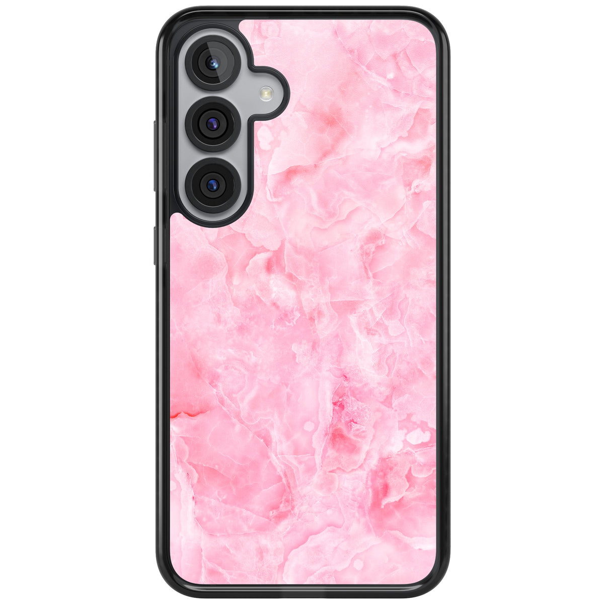 Pink Onyx Marble Samsung S25 Plus / Samsung S26 / Samsung S26 Plus Impact Black Phone Case front