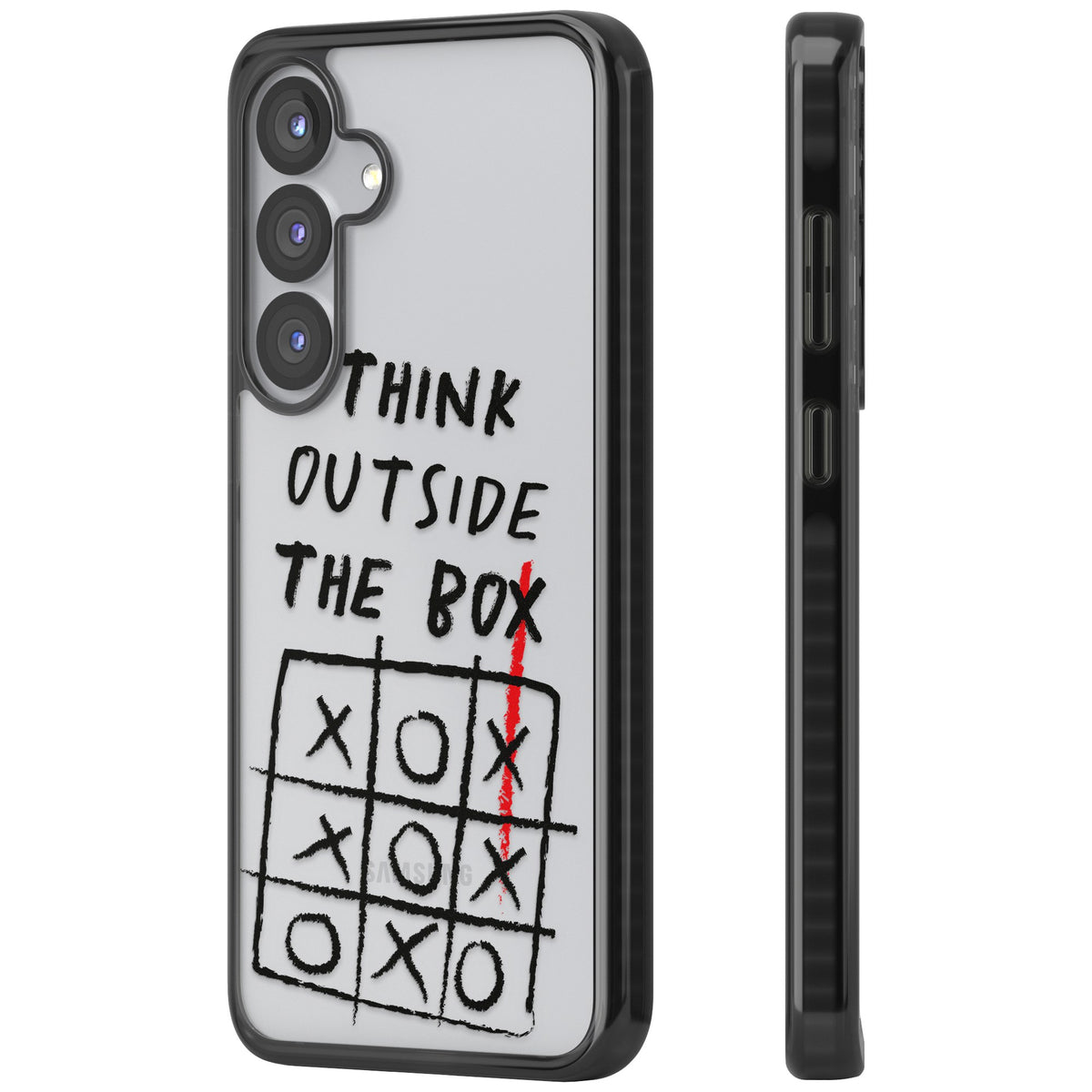 Think Outside The Box Samsung S25 / Samsung S25 Plus / Samsung S26 / Samsung S26 Plus Impact Black Phone Case side