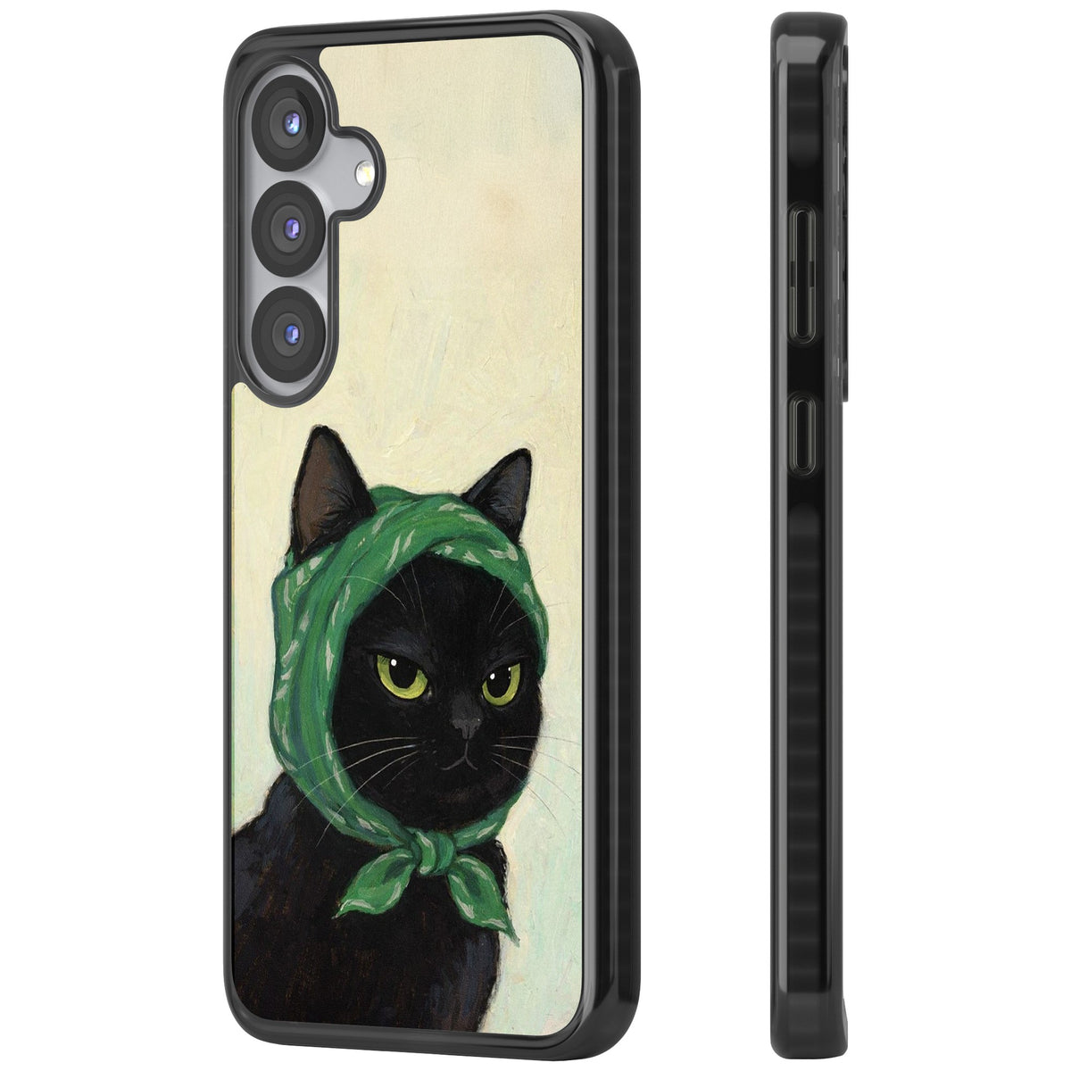 Unamused Kitty Samsung S25 / Samsung S25 Plus / Samsung S26 / Samsung S26 Plus Impact Black Phone Case side