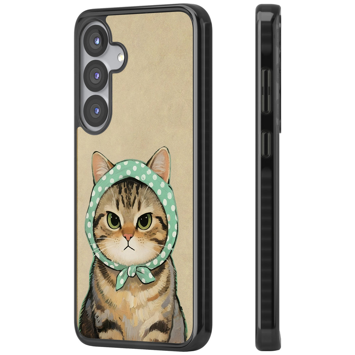 Cat Losing Patience Samsung S25 / Samsung S25 Plus / Samsung S26 / Samsung S26 Plus Impact Black Phone Case side