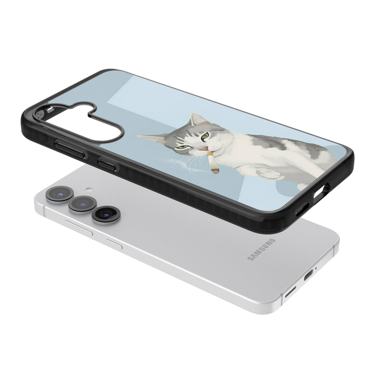 Better Than Cat Treats Samsung S25 / Samsung S25 Plus / Samsung S26 / Samsung S26 Plus Impact Black Phone Case angled