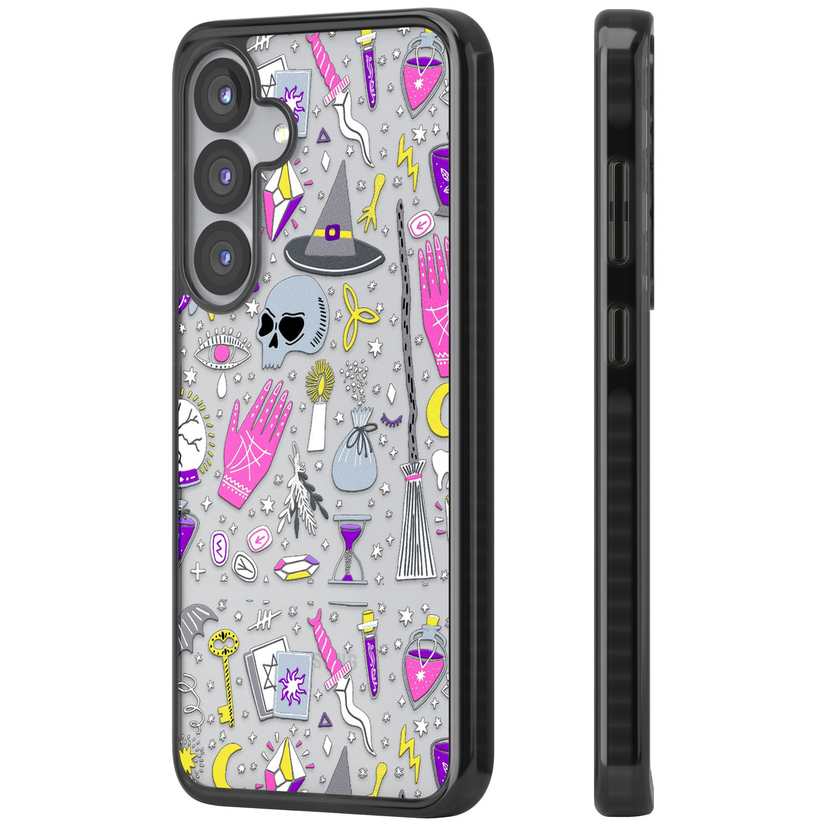 Black Magic Pattern Samsung S25 / Samsung S25 Plus / Samsung S26 / Samsung S26 Plus Impact Black Phone Case side