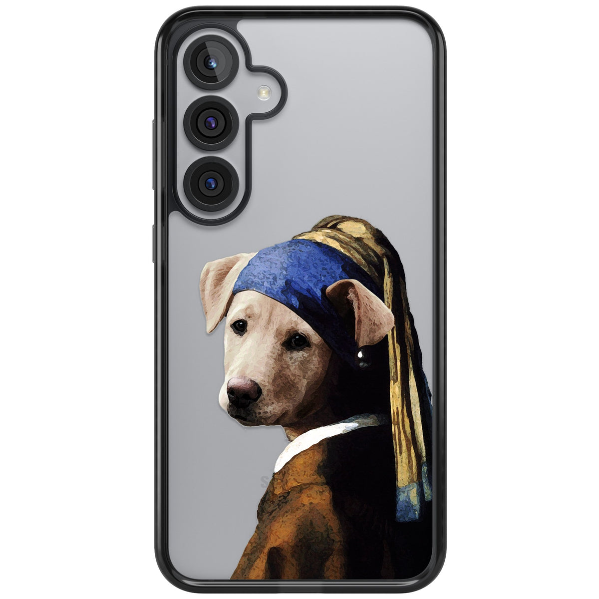 Doggo With A Pearl Earring Samsung S25 Plus / Samsung S26 / Samsung S26 Plus Impact Black Phone Case front