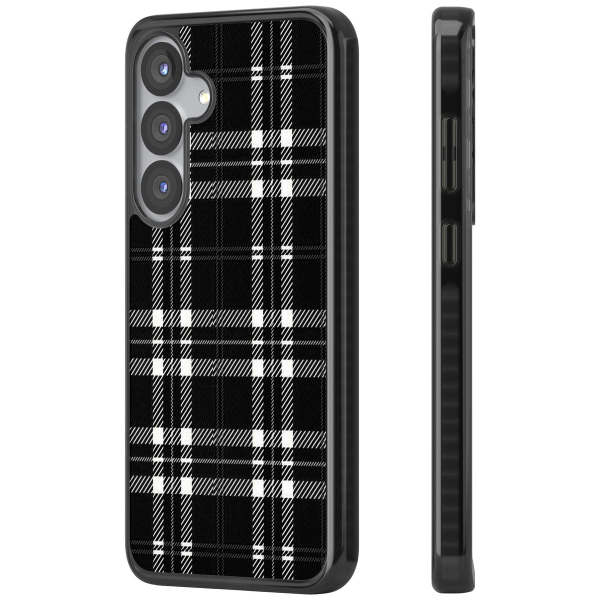 Divine Black Plaid Samsung S25 / Samsung S25 Plus / Samsung S26 / Samsung S26 Plus Impact Black Phone Case side