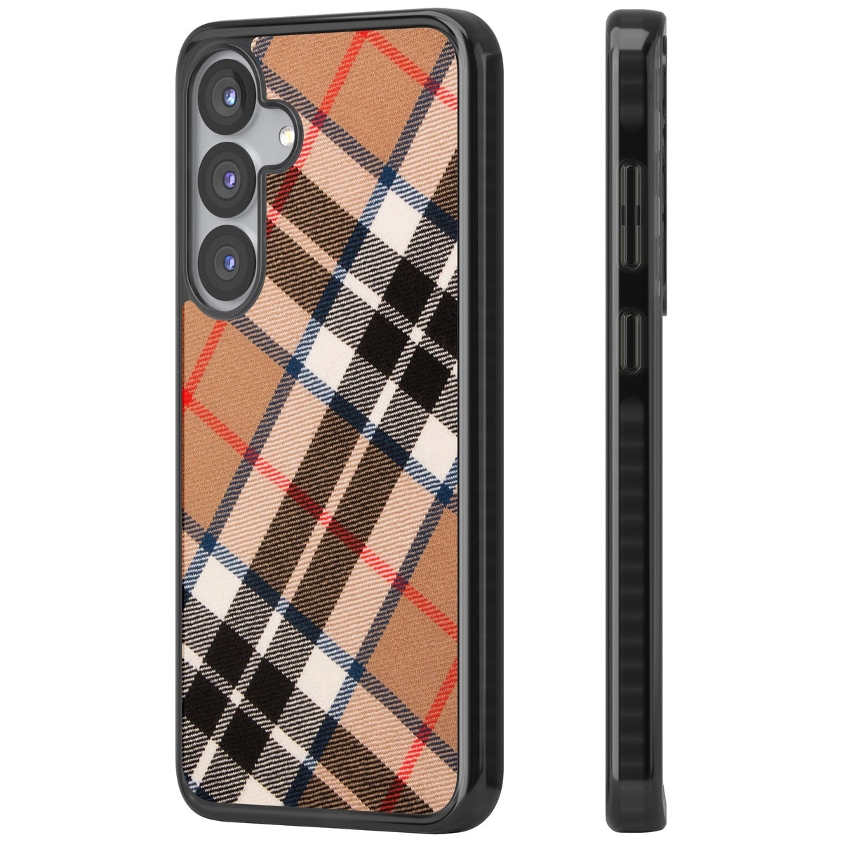 Haymarket Check Samsung S25 / Samsung S25 Plus / Samsung S26 / Samsung S26 Plus Impact Black Phone Case side