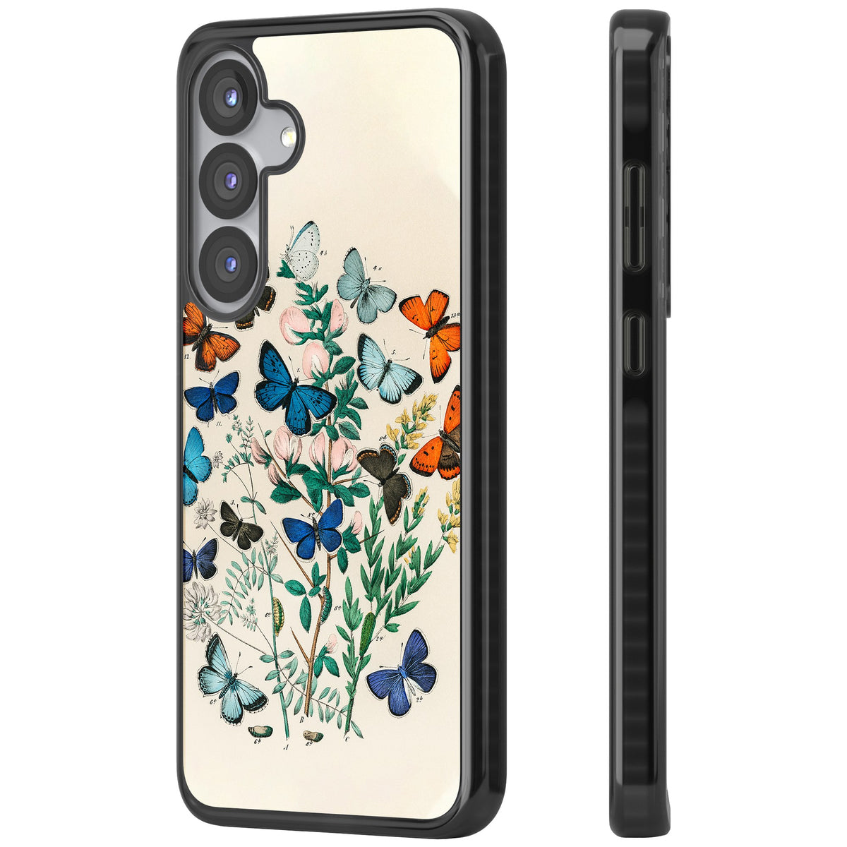European Butterflies Samsung S25 / Samsung S25 Plus / Samsung S26 / Samsung S26 Plus Impact Black Phone Case side