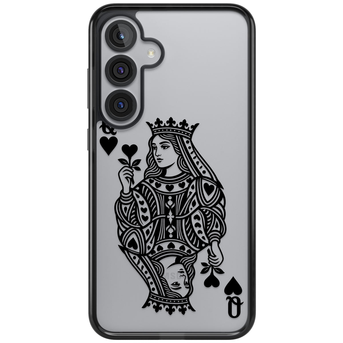 Queen Of Hearts (Black) Samsung S25 Plus / Samsung S26 / Samsung S26 Plus Impact Black Phone Case front