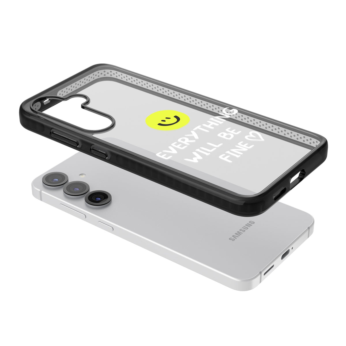 Everything Will Be Fine Samsung S25 / Samsung S25 Plus / Samsung S26 / Samsung S26 Plus Impact Black Phone Case angled