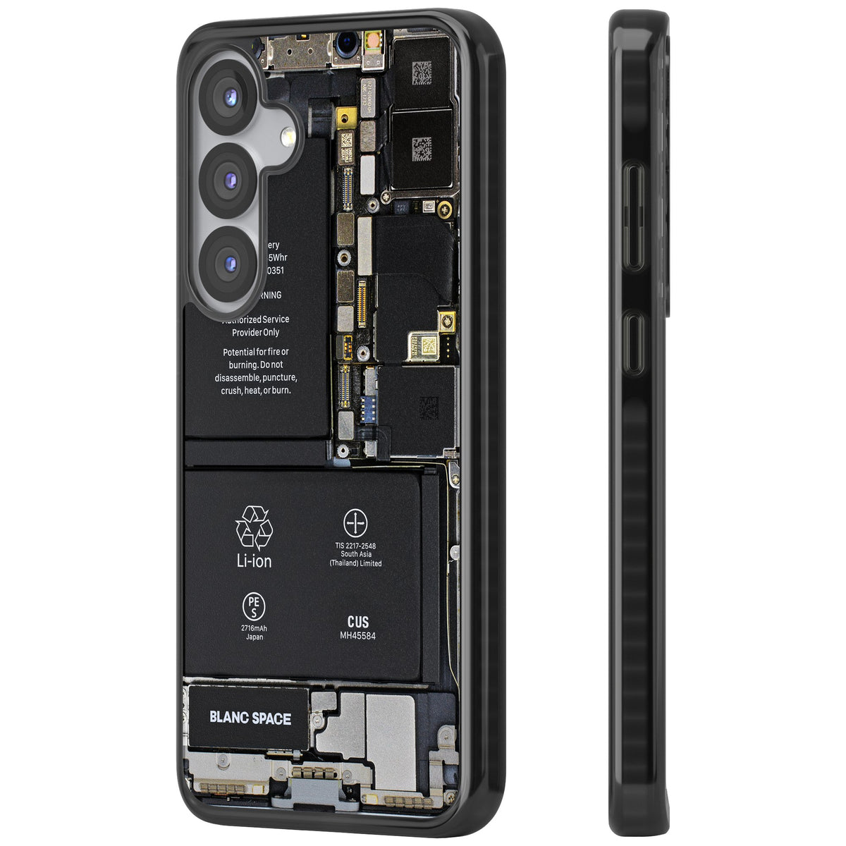 Circuit Board Samsung S25 / Samsung S25 Plus / Samsung S26 / Samsung S26 Plus Impact Black Phone Case side