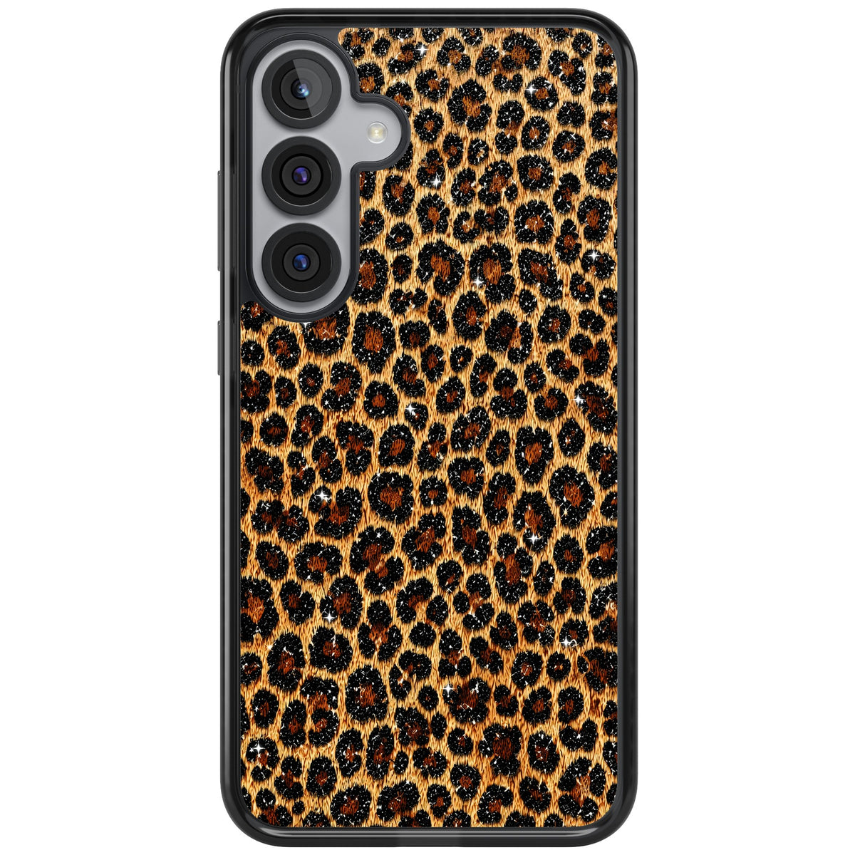 Diamond Leopard Samsung S25 Plus / Samsung S26 / Samsung S26 Plus Impact Black Phone Case front