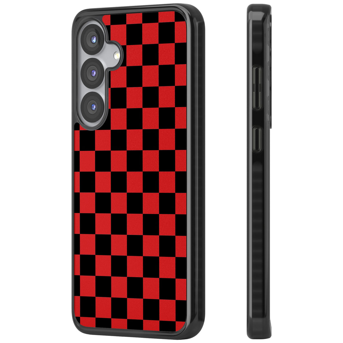 Crimson Check Samsung S25 / Samsung S25 Plus / Samsung S26 / Samsung S26 Plus Impact Black Phone Case side
