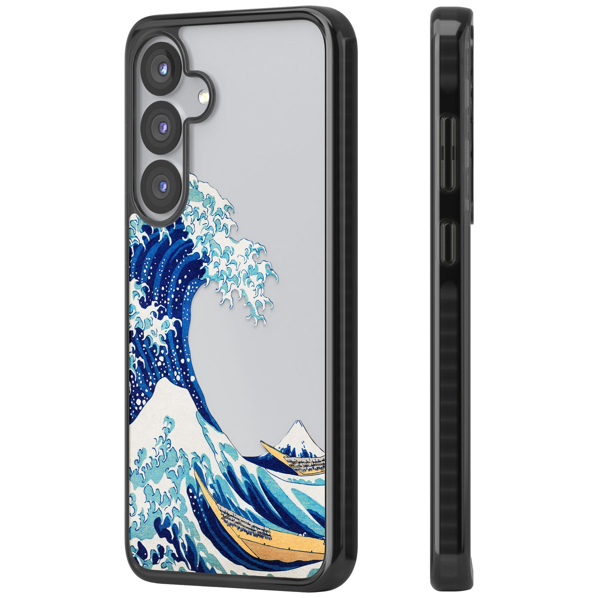 The Great Wave Of Kanagawa Samsung S25 / Samsung S25 Plus / Samsung S26 / Samsung S26 Plus Impact Black Phone Case side